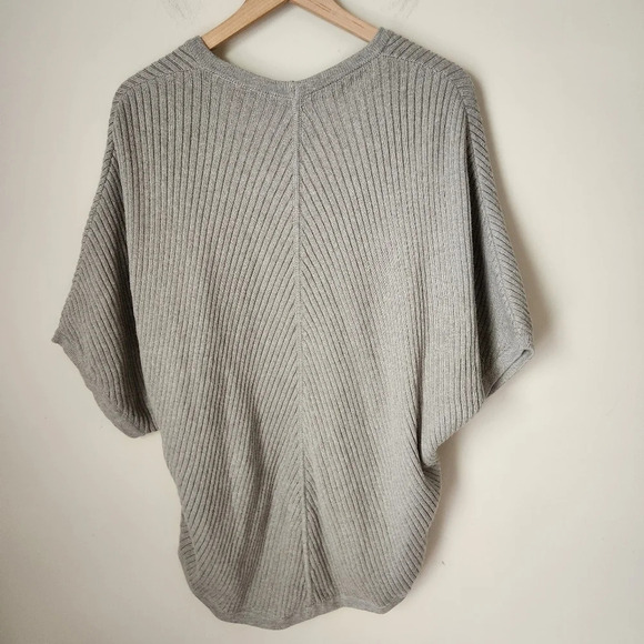 Garnet Hill | Open Front Ribbed Cotton Cashmere Blend Cocoon Cardigan - Size M - Picture 5 of 10